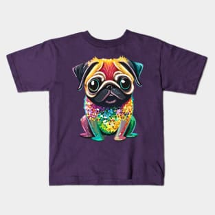 Fabulous Rainbow Pug Kids T-Shirt